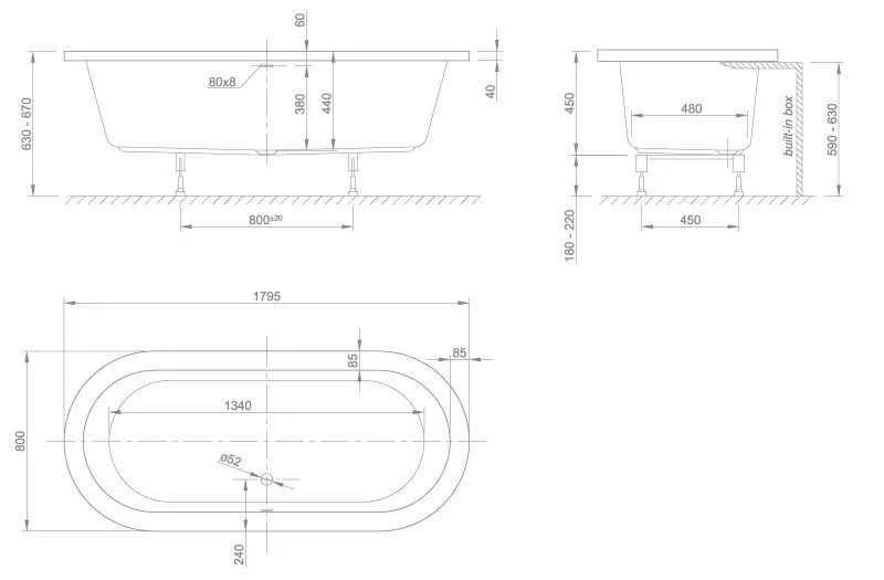 Вбудована ванна Knief Cool Fit cool Fit 0400 -282 Белый матовый