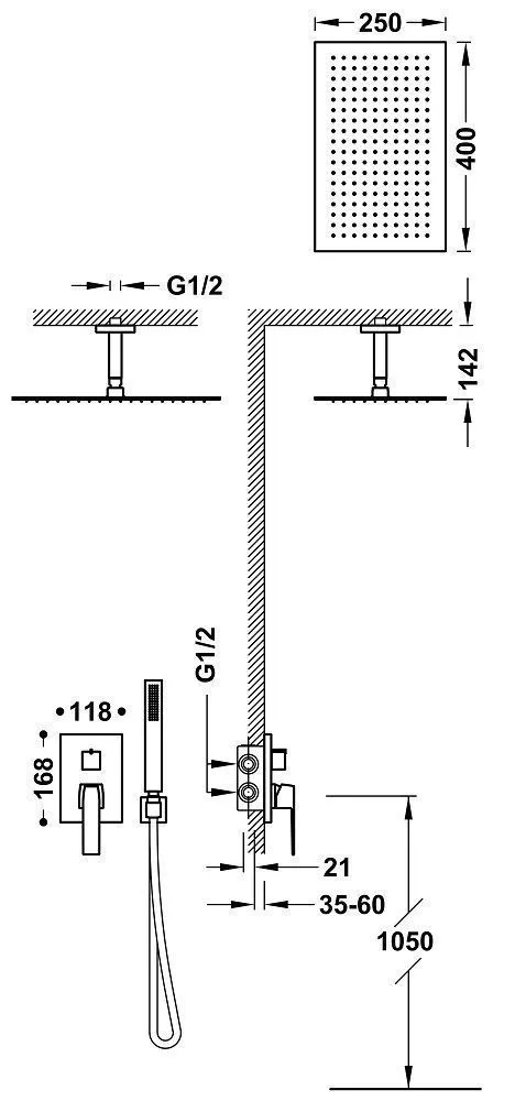 Душевая система Tres Slim 20228003