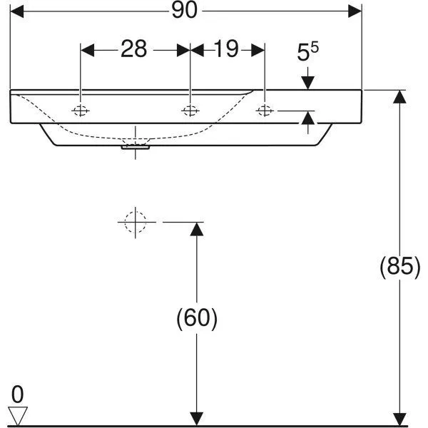 Умывальник подвесной Geberit XENO 500.533.01.1