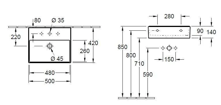 Подвесной умывальник Villeroy and Boch Memento 2.0 4A225101