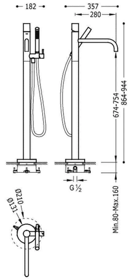 Змішувачі для ванної Tres Study 26247002OM