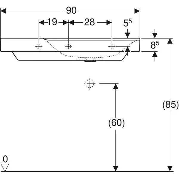 Умывальник подвесной Geberit XENO 500.535.01.1