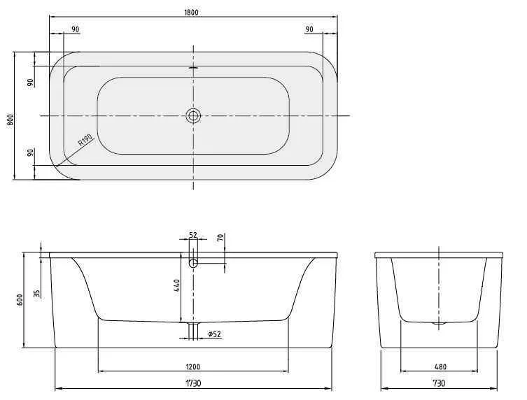 Ванна Villeroy and Boch Loop&Friends UBA180LFS7PDBCV-01