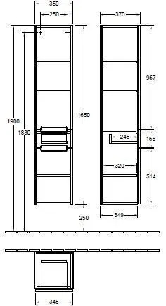 Пенал для ванной комнаты Subway 2.0 Villeroy and Boch A70810FP