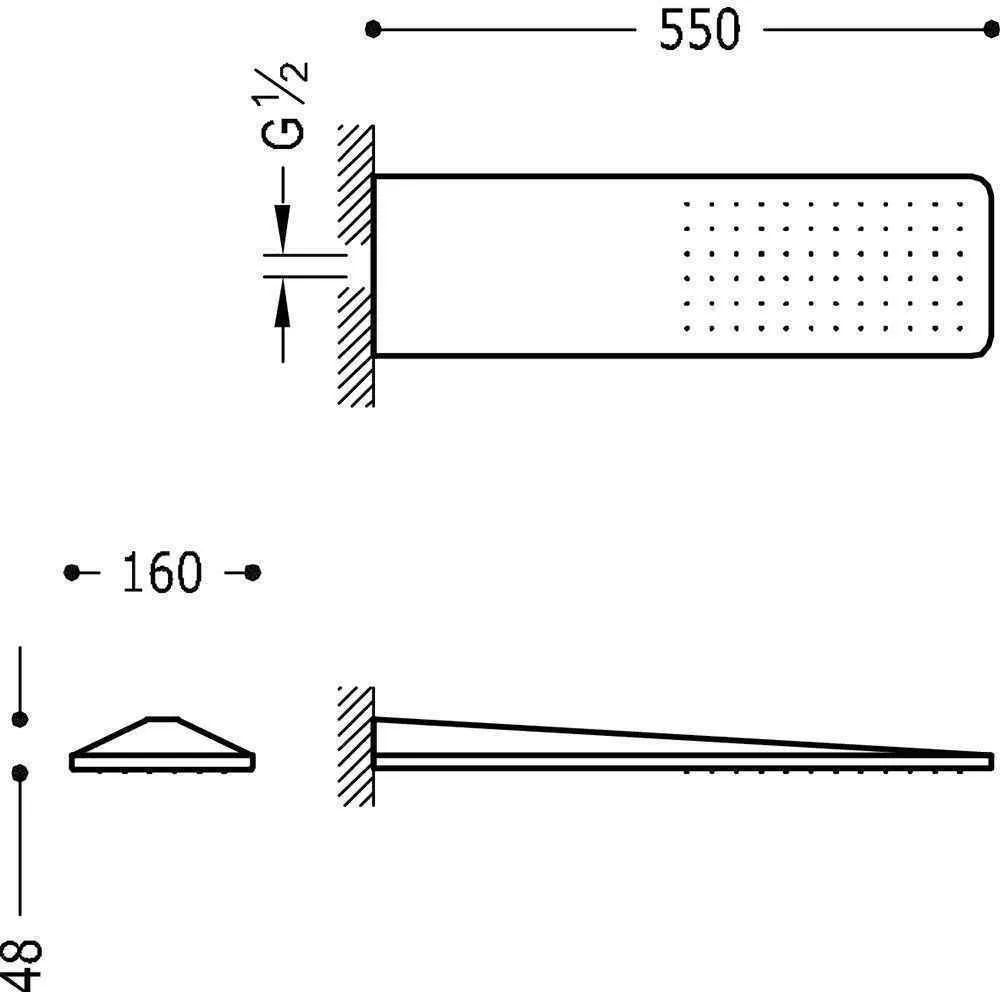 Верхній душ Tres  550Х160 29990306