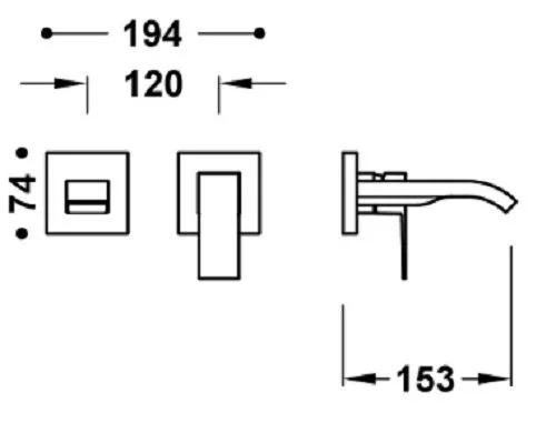 Cuadro Внешняя часть смесителя для раковины со стены 00630023