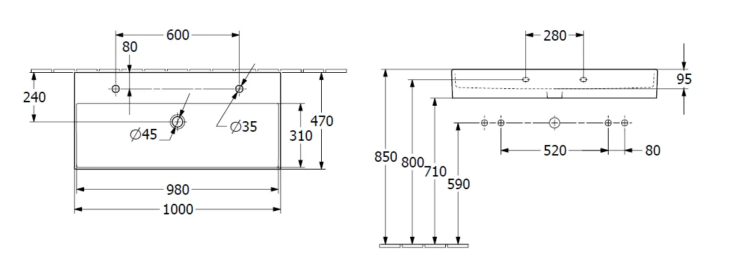 Подвесной умывальник Villeroy and Boch Memento 2.0 4A22A1S5