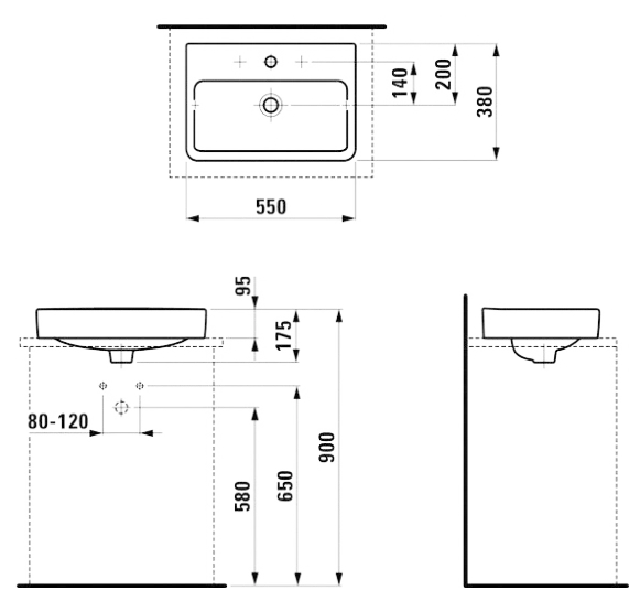 Керамический умивальник LAUFEN PRO S H812952000104