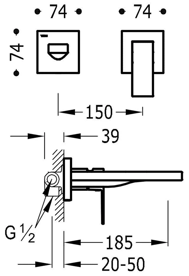 Смесители для раковины Tres Cuadro 620012