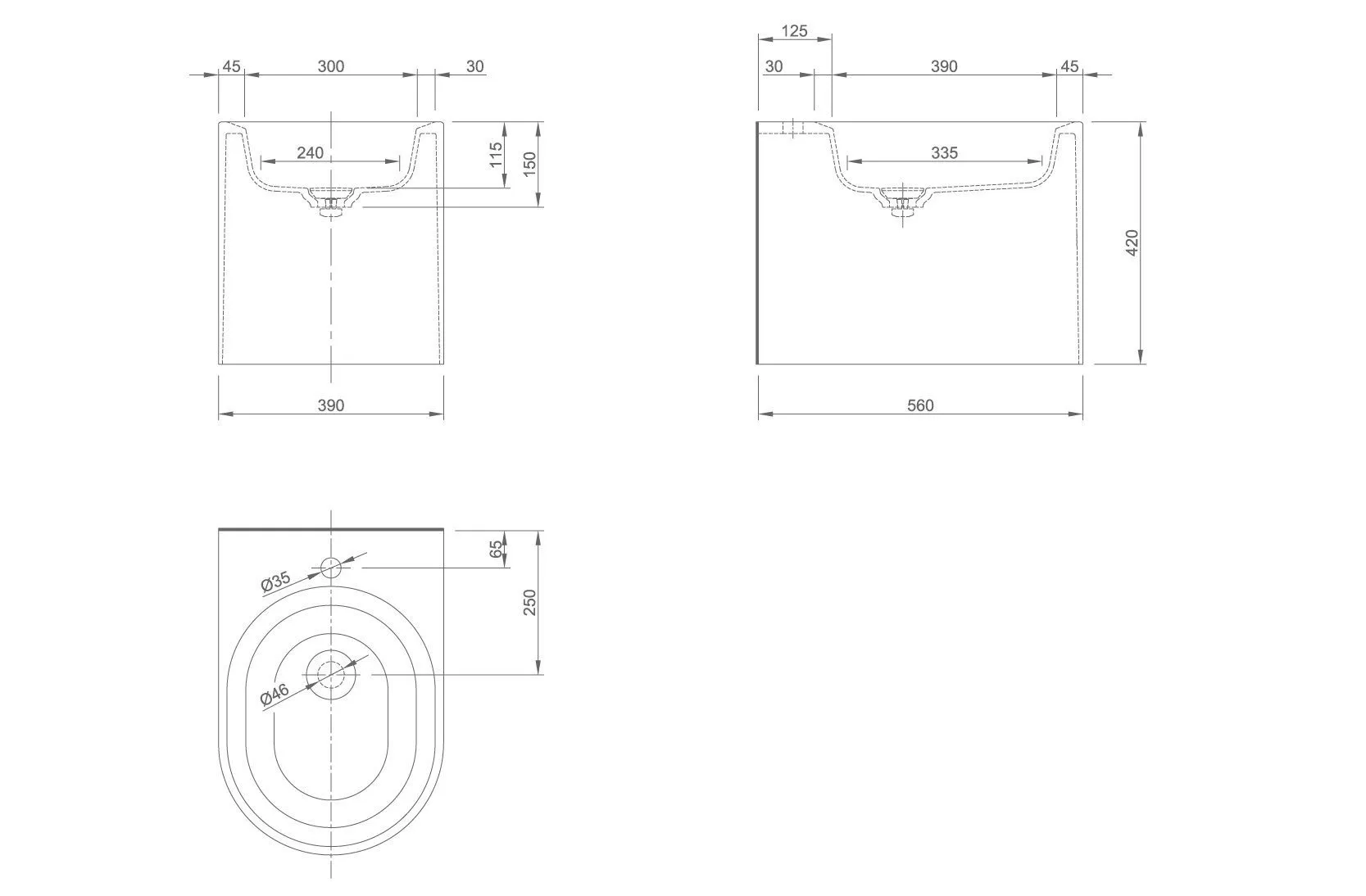 Биде напольное Knief Glow