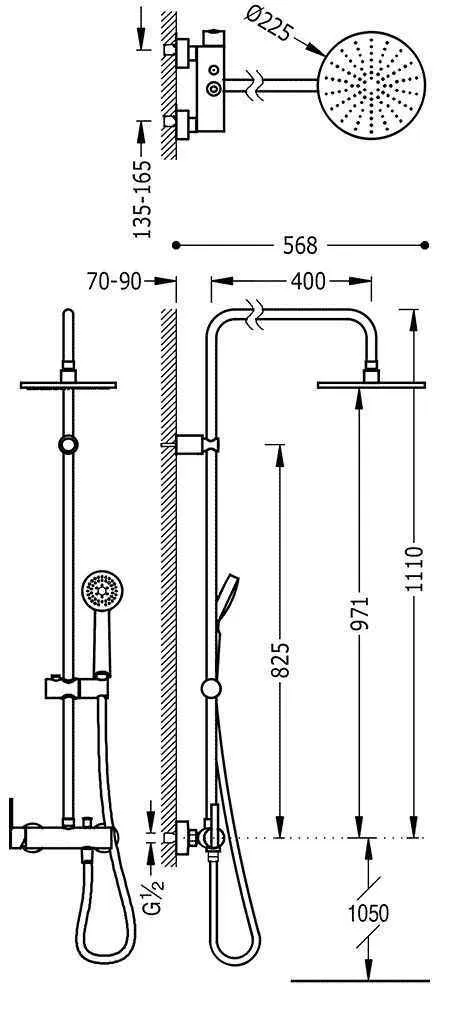 Душевая система Tres Lex 181191