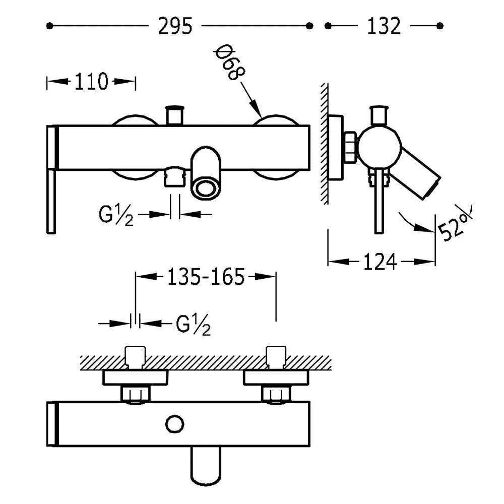 Набор: Смеситель для душа с душевым набором для ванны Mono -Tres 06217801