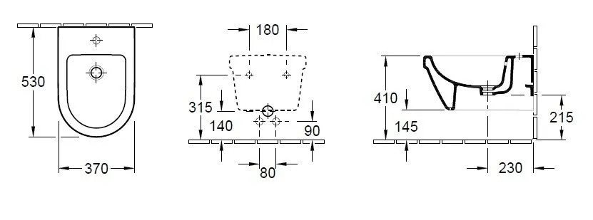 Биде подвесное Villeroy and Boch Architectura 54840001