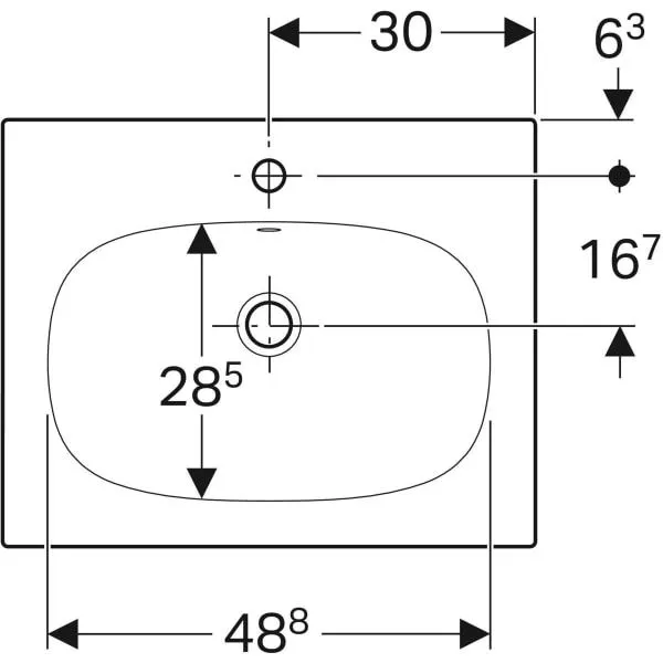 Раковина встраиваемая в столешницу Geberit Acanto 500.640.01.2