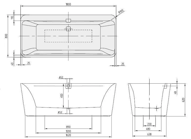 Ванна Villeroy&Boch Squaro Edge 12 UBQ180SQE9W2V-RW