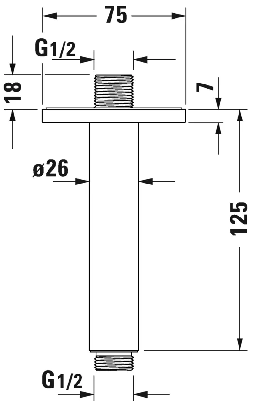 Душевой кронштейн стельовий 125 Duravit UV0670033000