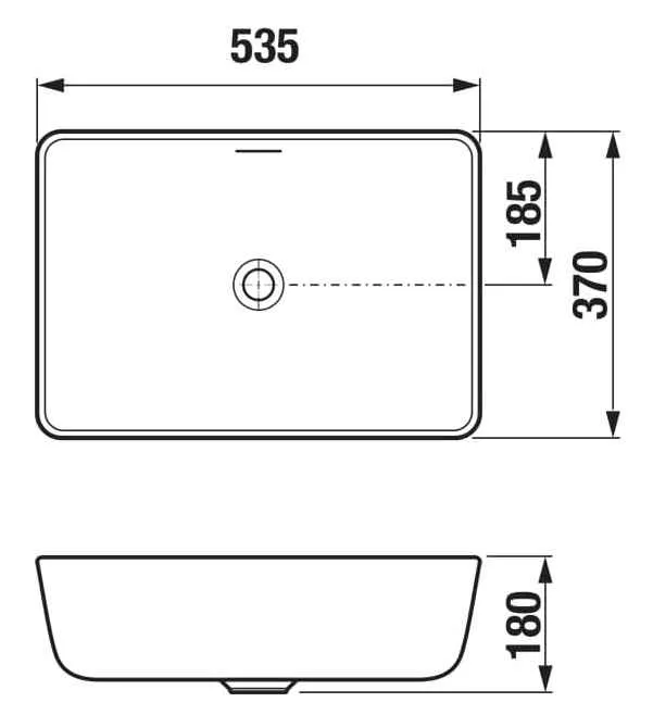 Сubito раковина під стільницю 535*370 мм, з переливом, з керамічним д/к