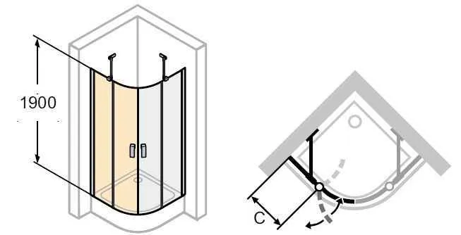 Розсувна душова кабіна Huppe Design Pure 8P1705.092.322