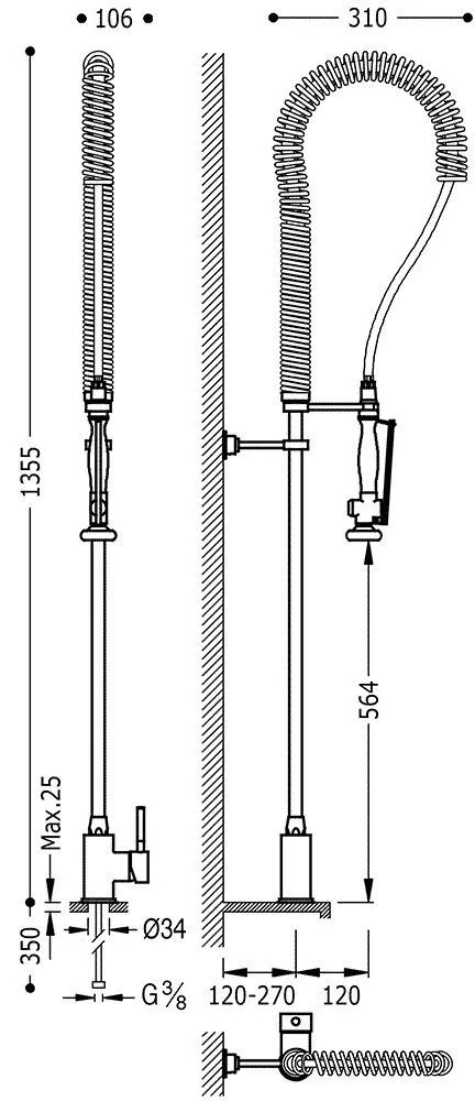 Смеситель на кухню Tres 130484