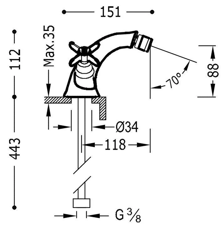 Смесители для биде Tres Clasic 24212101LV
