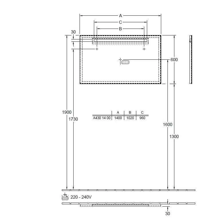 Дзеркало More to see one Villeroy & Boch A430A100