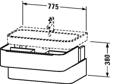 Тумба Happy D.2 Duravit 775 x 480 мм (без раковины) H2636507272