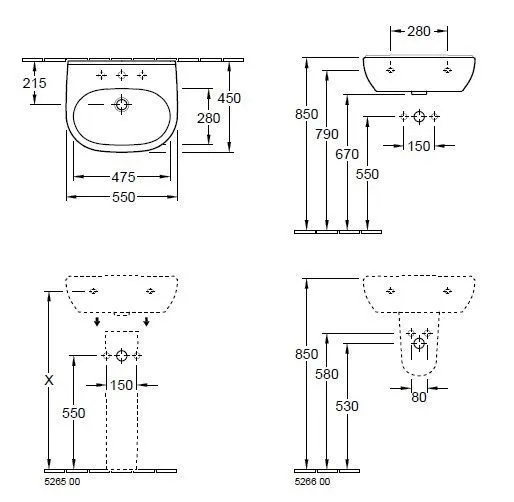 Подвесной умывальник Villeroy and Boch O. Novo 51605701