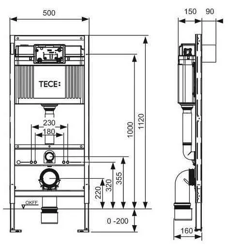 Інсталяція для унітазу TECEbase