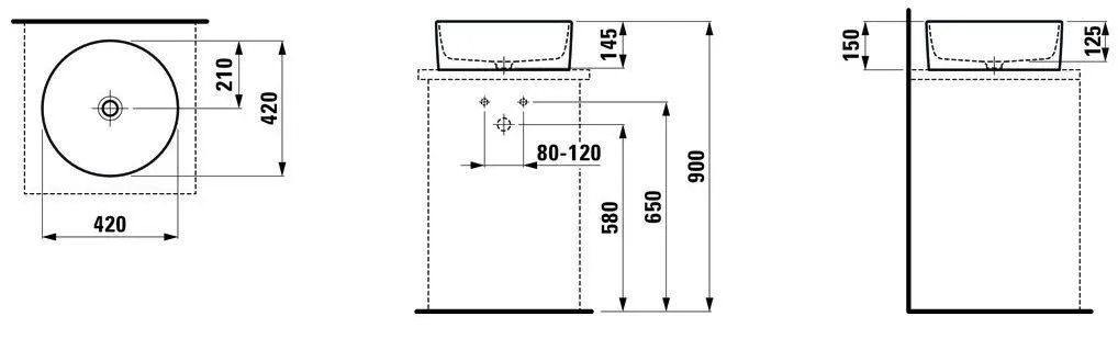 Умывальник на столешницу Laufen Savoy H8129420001121