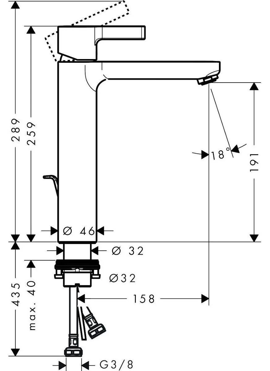 Смеситель для умывальника Hansgrohe Metris S 31021000