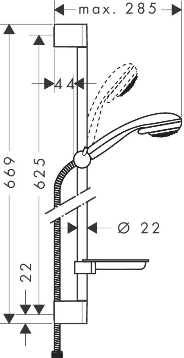 Душевой набор Hansgrohe Crometta Vario 85/650 2jet
