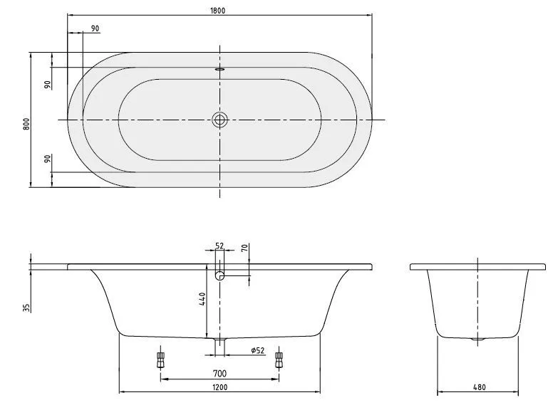 Ванна Villeroy and Boch Loop&Friends UBA180LFO7V-01