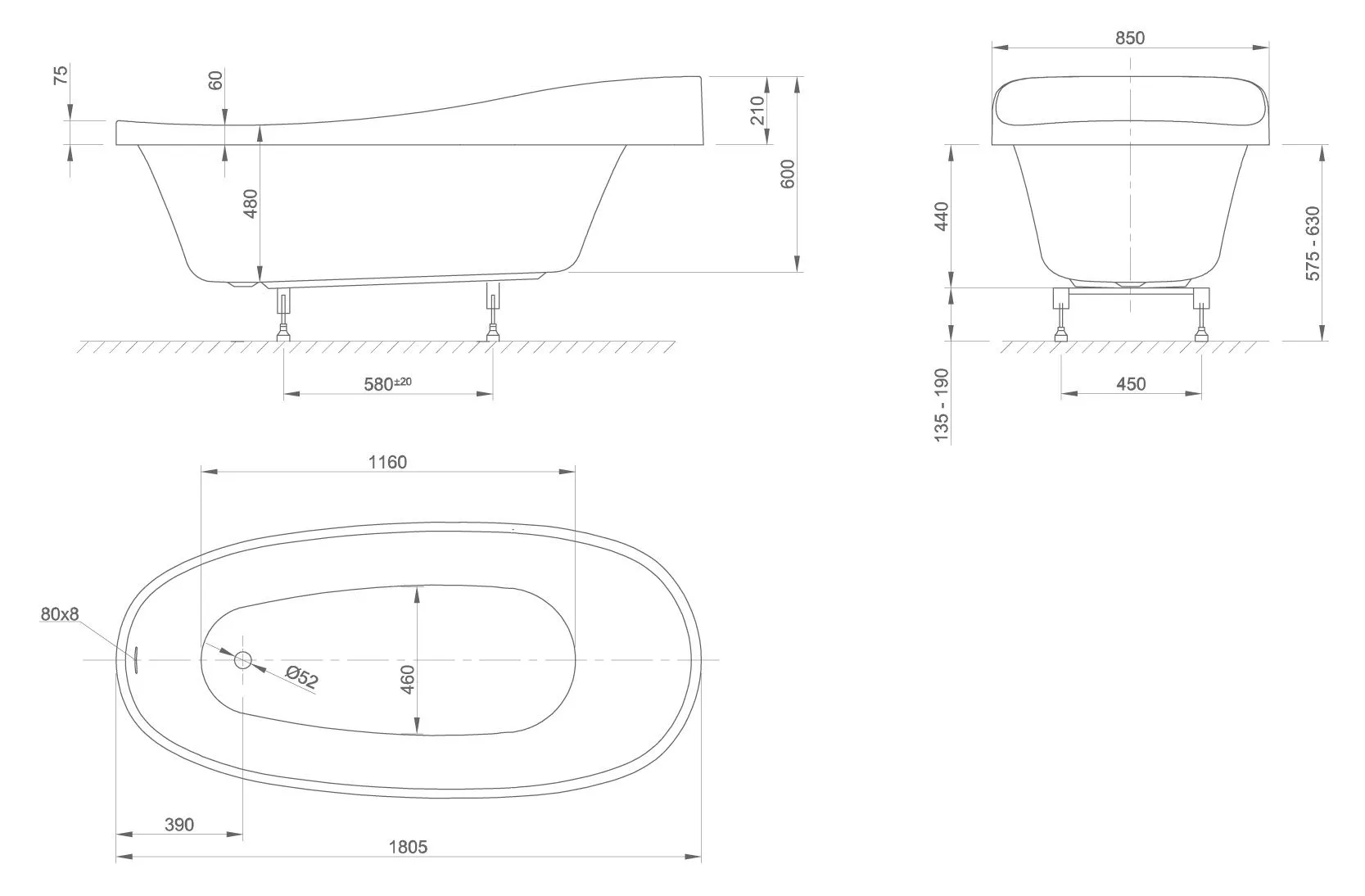 Встраиваемая ванна Knief Relax Fit relax Fit 0400-278 Белый глянцевый