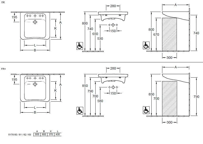 Подвесной умывальник Villeroy and Boch Architectura Vita 51786101