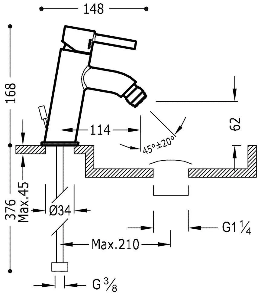 Смесители для биде Tres Alplus 20392001D