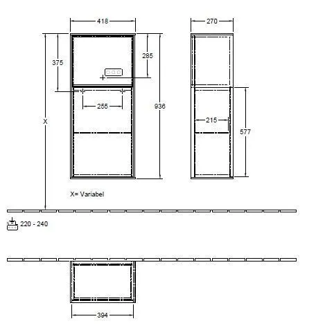 Шкаф боковой для ванной комнаты Finion Villeroy and Boch (левосторонний) G500PDPD