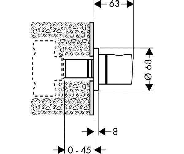 Внешняя часть запорного вентиля Hansgrohe 15972000