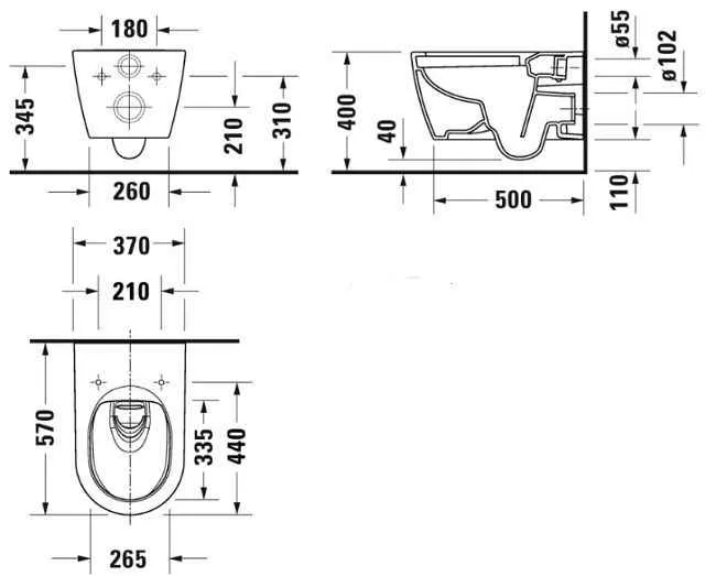 Me by Starck Унітаз підвісний 57*37 см,  Rimless HygieneFlush з сидінням Soft Close