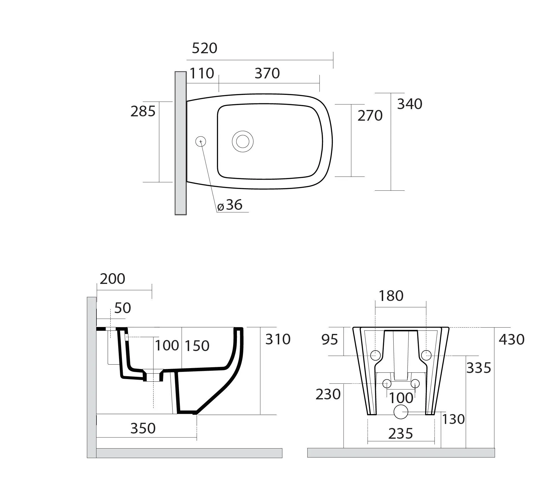 Біде підвісне AXA White Jam 3312801