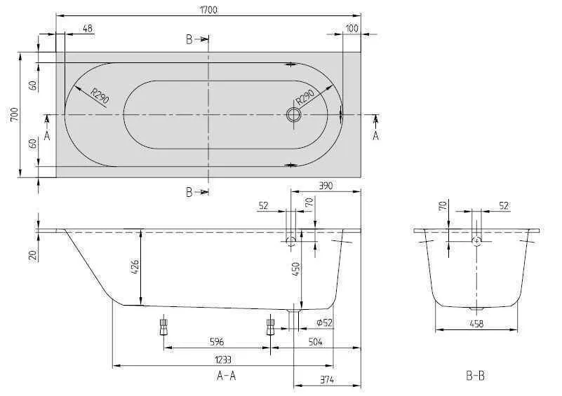 Ванна Villeroy&Boch Oberon UBQ170OBE2V-01