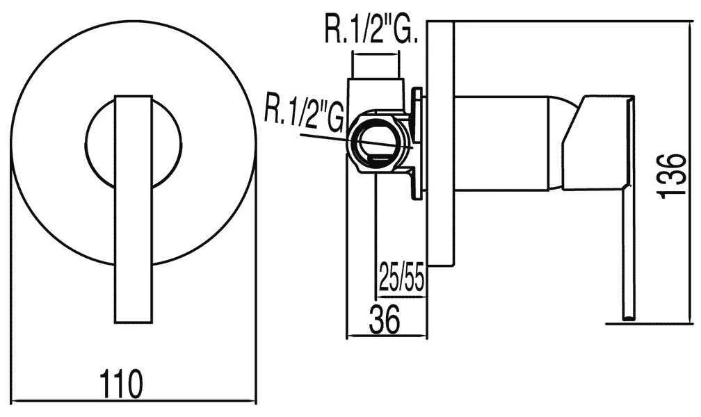 Змішувач для душа Tres Lex