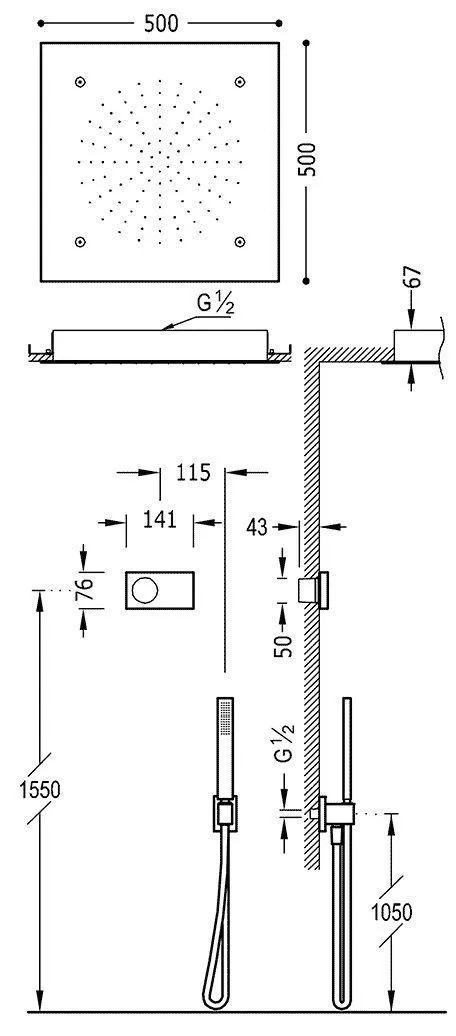 Душевая система Tres Shower Technology 9286306