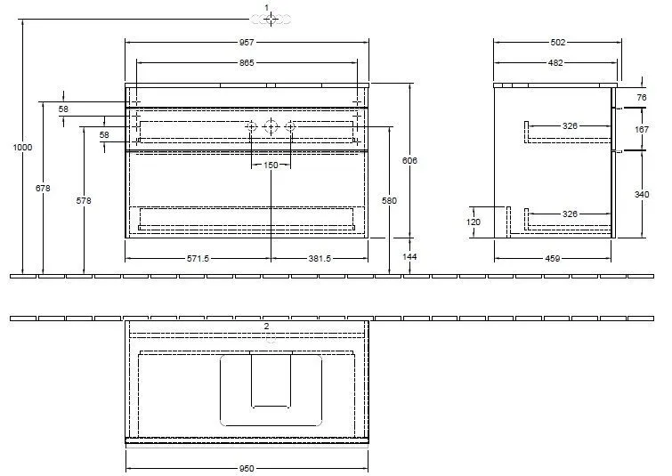 Тумба для умывальника Venticello Villeroy and Boch A94301VG