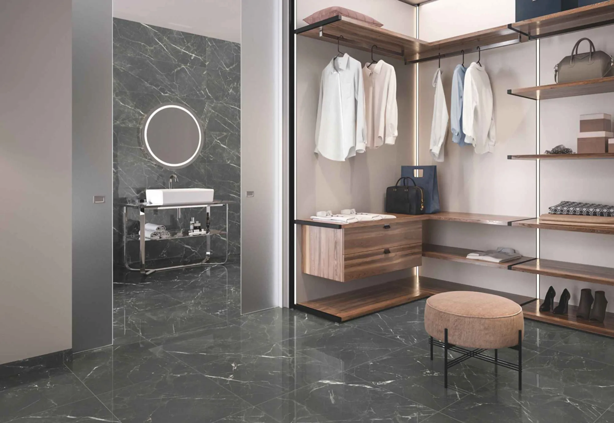 Плитка для підлоги 60.5x120.5 MarmoChic Dark illusion Pol ( Villeroy&Boch)