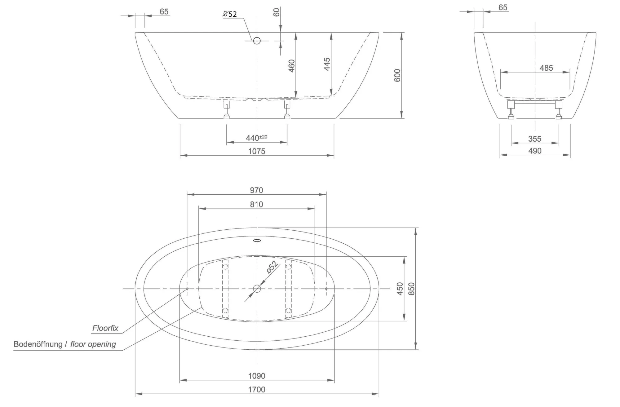 Окремостояча ванна Knief Loom loom xs 0100 258 Белый матовый / Сусальное серебро